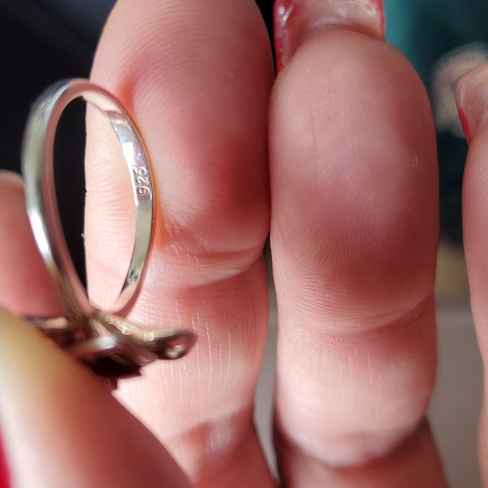 Silver 0,2ct Ruby Natural Flower Ring - image 4